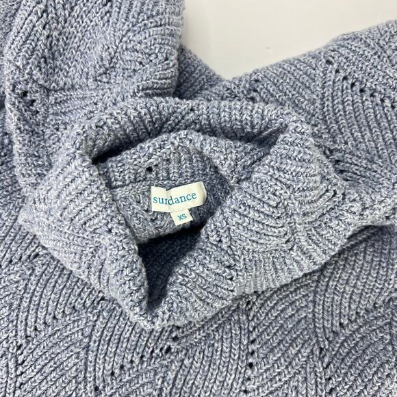 NEW Sundance Silk Cotton Blend Blue Champlain Turtleneck Textured Sweater XS - Picture 6 of 9